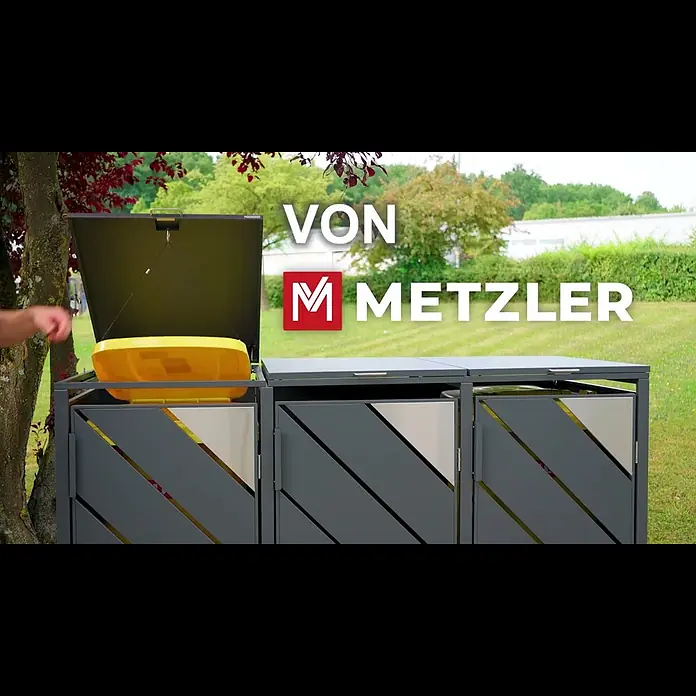 Metzler Mülltonnenbox - 132 x 80 cm, Stahl, Anthrazit, Geeignet für Anzahl Mülltonnen: 2 Stk. - METZLER Mlltonnenbox  gut verstaut, gut geschtzt