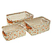 Versa Juego de cestas decorativas (Flores naranjas) | BAUHAUS