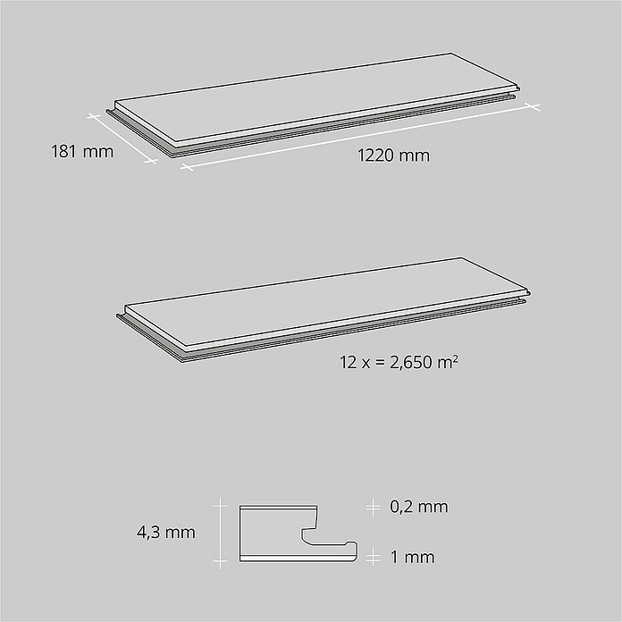 b!design Podna vinilna obloga SPC hrast Fortuna  (1.220 x 181 x 4,3 mm, Rustikalni pod) | BAUHAUS