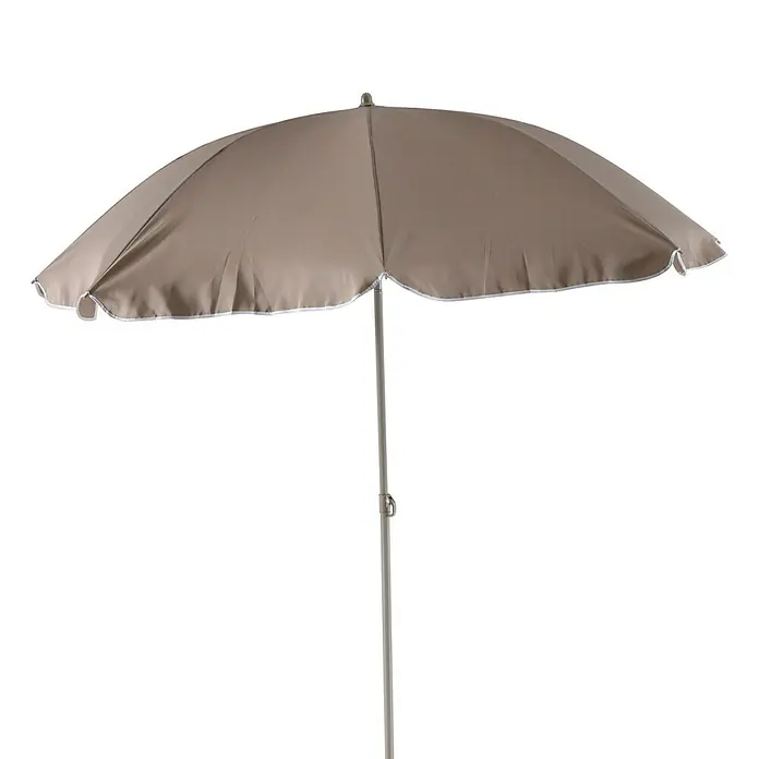 Sunfun Sombrilla Laguna - Colores surtidos, Diámetro de cobertura: 200 cm - Una sombrilla beige con ribete blanco, que ofrece una protección ideal contra el sol. Perfecto para jardín, terraza o playa.
