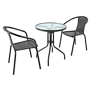Sunfun Conjunto de muebles de balcón Maike (3 pzs., Marrón)