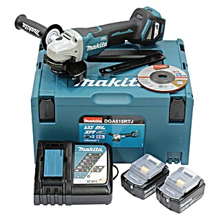 Makita LXT 18V Amoladora angular de batería DGA515 (18 V, 2 baterías, Diámetro disco: 125 mm)