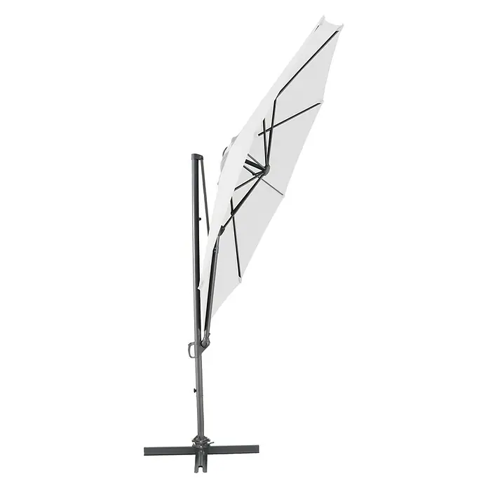 Sunfun Parasol de jardín Florenz - Crudo, Diámetro de cobertura: 300 cm - Una elegante sombrilla blanca de pie, perfecta para jardines o patios, que ofrece una protección solar óptima y un diseño elegante.