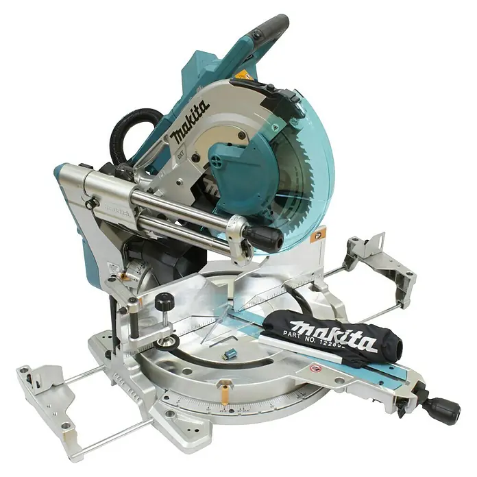 Makita LXT 18V Akku-Kapp- & Gehrungssäge DLS211ZU - 36 V, Ohne Akku - Abbildung einer Makita DXT Kapp- und Gehrungssäge, ein Elektrowerkzeug für präzise Holzzuschnitte.
