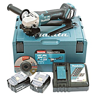 Makita LXT 18V Amoladora angular de batería DGA517 (18 V, 2 baterías, 5 Ah, Diámetro disco: 125 mm)
