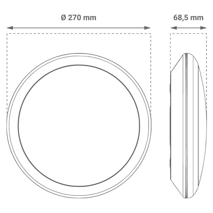 Green Tech LED okrogla stropna svetilka s senzorjem  (12 W, Ø x V: 270 x 68,5 mm, Bela, Nevtralno bela) | 3078 - Wandleuchte Outdoor | CAJA - Outdoorleuchten Hochvolt | CAJ - Outdoorleuchten | CA - Beleuchtung | C - Elektro | BAUHAUS