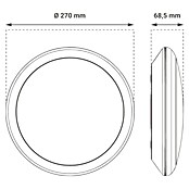 Green Tech LED okrogla stropna svetilka s senzorjem  (12 W, Ø x V: 270 x 68,5 mm, Bela, Nevtralno bela) | 3078 - Wandleuchte Outdoor | CAJA - Outdoorleuchten Hochvolt | CAJ - Outdoorleuchten | CA - Beleuchtung | C - Elektro | BAUHAUS