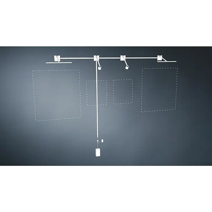 Paulmann Flachkabel - Länge: 400 cm, Geeignet für die Paulmann LED-Bilderleuchten Xana und Adelia, Weiß - Bild einer modernen Galerieleuchte mit linearem Design und verstellbaren Strahlern zur effektvollen Ausleuchtung von Kunstwerken.