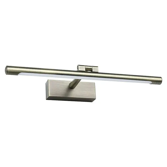 Paulmann LED-Bilderleuchte Mingo - 11 W, L x B x H: 17,5 x 41,5 x 5 cm, Altmessing, Warmweiß - Nahaufnahme einer modernen, bronzefarbenen LED-Bilderleuchte, die Eleganz und Funktionalität vereint. Sie ist ideal zur Akzentuierung von Kunstwerken.