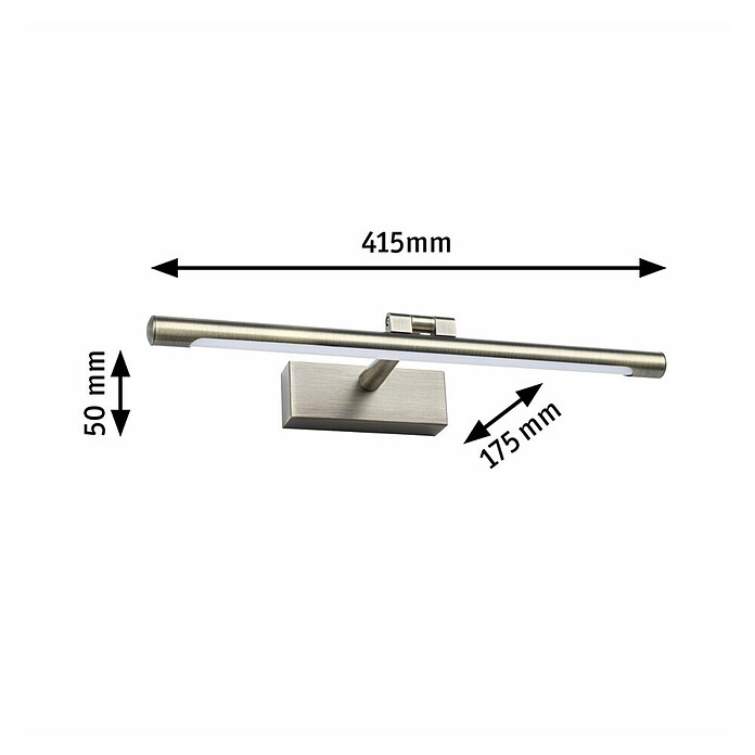 Paulmann Aplique LED para cuadros Mingo (11 W, L x An x Al: 17,5 x 41,5 x 5 cm, Latón, Blanco cálido) | BAUHAUS