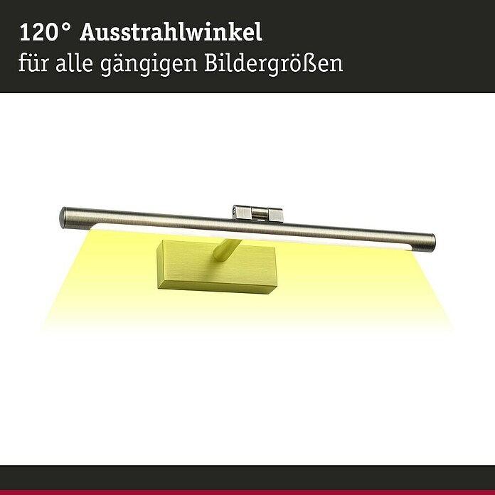 Paulmann Aplique LED para cuadros Mingo (11 W, L x An x Al: 17,5 x 41,5 x 5 cm, Latón, Blanco cálido) | BAUHAUS