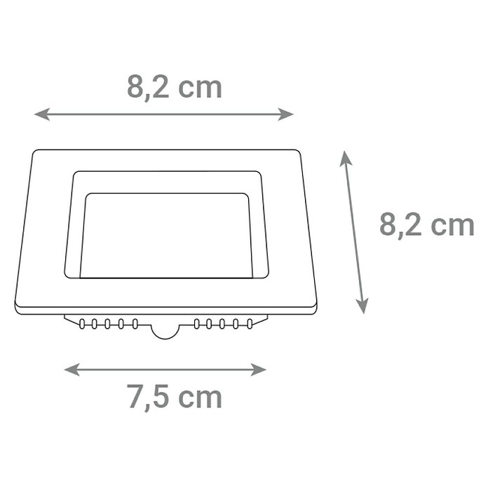 Green Tech LED ugradbena svjetiljka  (3 W, Topla bijela, Bijela, D x Š x V: 85 x 85 x 28 mm) | BAUHAUS