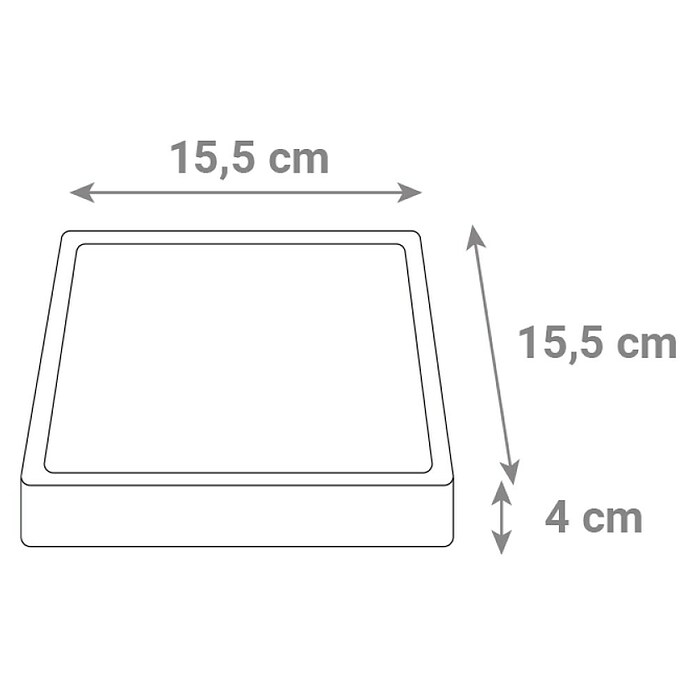 Green Tech LED panel  (12 W, D x Š x V: 155 x 155 x 40 mm, Bijela, Topla bijela) | BAUHAUS
