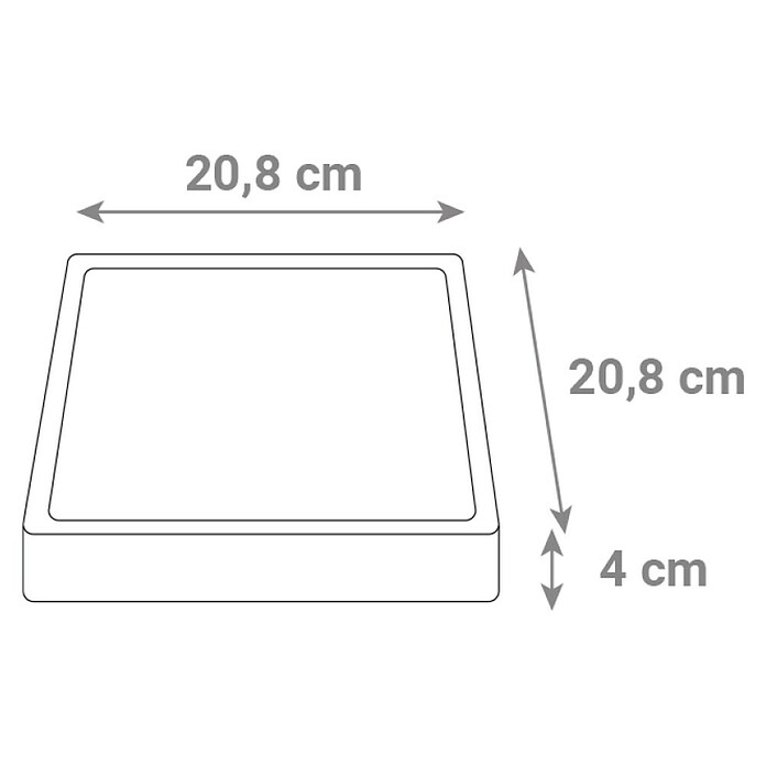 Green Tech LED panel  (18 W, D x Š x V: 208 x 208 x 40 mm, Bijela, Topla bijela) | BAUHAUS