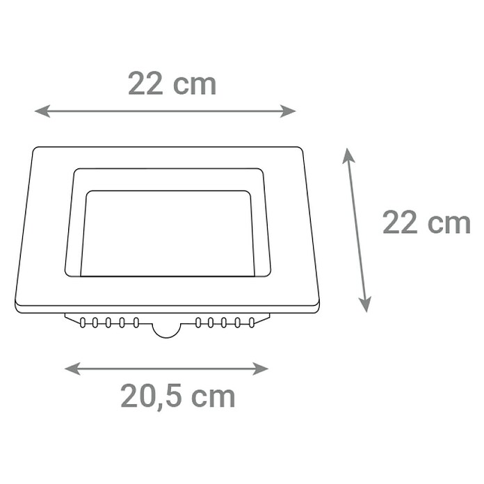 Green Tech LED ugradbena svjetiljka  (18 W, Topla bijela, Bijela, D x Š x V: 220 x 220 x 28 mm) | BAUHAUS