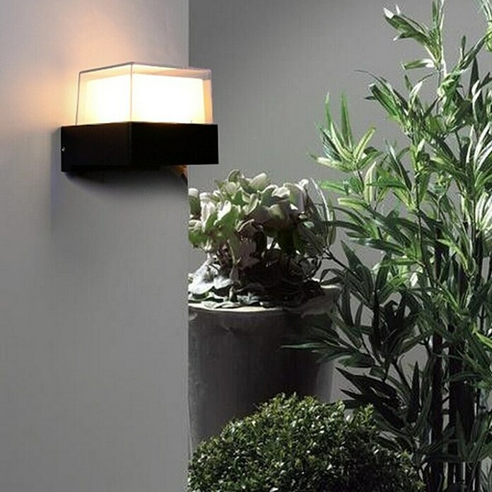 Green Tech Zidna LED svjetiljka Saturn  (5 W, D x Š x V: 90 x 105 x 85 mm, Crna, Topla bijela) | BAUHAUS