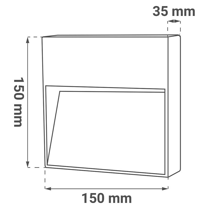 Green Tech LED zunanja stenska svetilka Venus  (3 W, 150 x 150 x 35 mm, Črna, IP54) | 3078 - Wandleuchte Outdoor | CAJA - Outdoorleuchten Hochvolt | CAJ - Outdoorleuchten | CA - Beleuchtung | C - Elektro | BAUHAUS