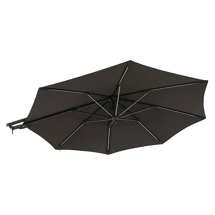 Sunfun Techo de repuesto Kauai - Antracita, Específico para: Sunfun parasol de jardín Kauai - Una foto de una sombrilla de patio rectangular negra con soportes metálicos resistentes que proporcionan sombra y protección solar.