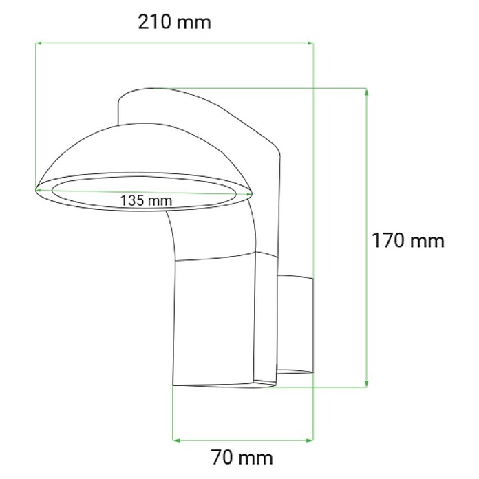 Green Tech Vanjska zidna LED svjetiljka Earth  (10 W, 210 x 135 x 170 mm, Tamno siva, IP54) | BAUHAUS
