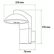 Green Tech Vanjska zidna LED svjetiljka Earth  (10 W, 210 x 135 x 170 mm, Tamno siva, IP54) | BAUHAUS