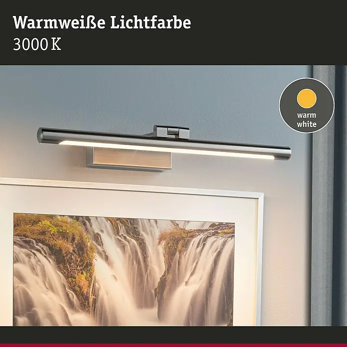 Paulmann LED-Bilderleuchte Mingo - 11 W, L x B x H: 17,5 x 41,5 x 5 cm, Alu gebürstet, Warmweiß - Wandleuchte mit warmweißem Licht, ideal zur Beleuchtung von Gemälden und Bildern, für eine gemütliche Atmosphäre im Raum.