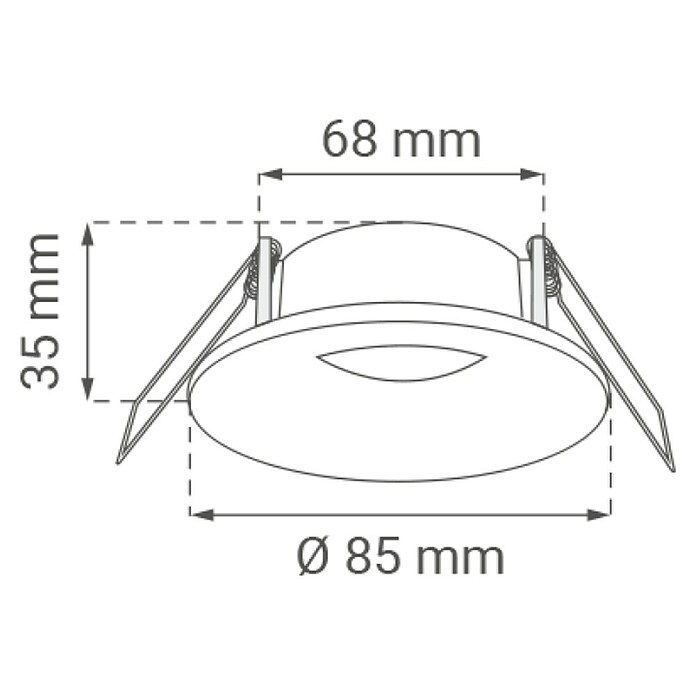 Green Tech Ugradbena svjetiljka  (7 W, Ø x V: 85 x 40 mm, Bijela) | BAUHAUS