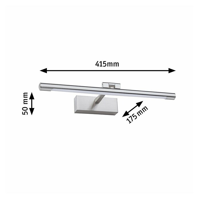 Paulmann Aplique LED para cuadros Mingo (11 W, L x An x Al: 17,5 x 41,5 x 5 cm, Aluminio Cepillado, Blanco cálido) | BAUHAUS