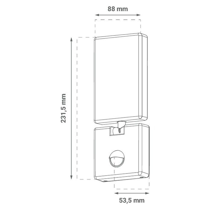 Green Tech Vanjska zidna svjetiljka sa senzorom  (15 W, 88 x 53,5 x 231,5 mm, Bijela, IP65) | BAUHAUS