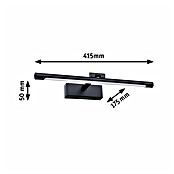 Paulmann Aplique LED para cuadros Mingo (11 W, L x An x Al: 17,5 x 41,5 x 5 cm, Negro, Blanco cálido) | BAUHAUS