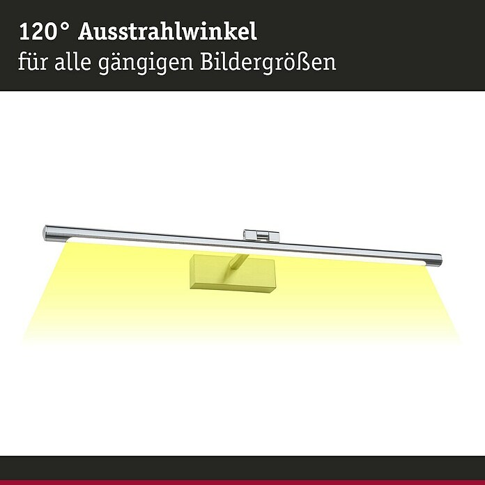 Paulmann Aplique LED para cuadros Mingo (14 W, L x An x Al: 17,5 x 61,5 x 5 cm, Aluminio Cepillado, Blanco cálido) | BAUHAUS