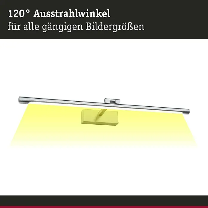 Paulmann LED-Bilderleuchte Mingo - 14 W, L x B x H: 17,5 x 61,5 x 5 cm, Alu gebürstet, Warmweiß - LED-Bilderleuchte mit 120° Abstrahlwinkel für alle gängigen Bildgrößen zur optimalen Ausleuchtung Ihrer Kunstwerke.