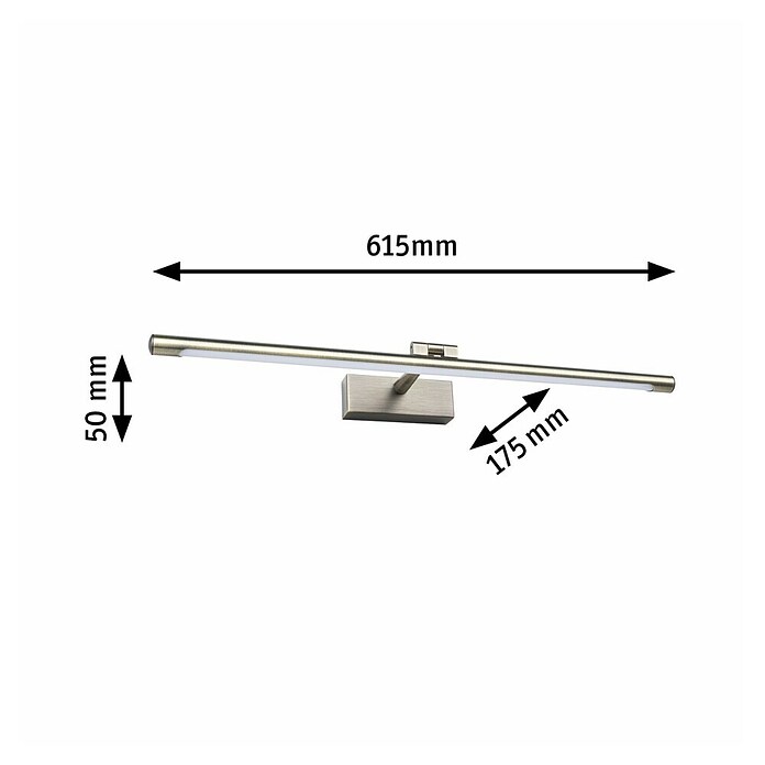 Paulmann Aplique LED para cuadros Mingo (14 W, L x An x Al: 17,5 x 61,5 x 5 cm, Latón, Blanco cálido) | BAUHAUS