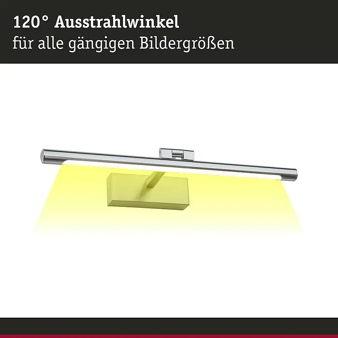 Paulmann LED-Bilderleuchte Mingo - 11 W, L x B x H: 17,5 x 41,5 x 5 cm, Alu gebürstet, Warmweiß - Wandleuchte mit 120° Ausstrahlwinkel, ideal für Gemälde. Elegantes Design passend für alle Bildgrößen.