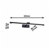 Paulmann Aplique LED para cuadros Mingo (14 W, L x An x Al: 17,5 x 61,5 x 5 cm, Negro, Blanco cálido) | BAUHAUS