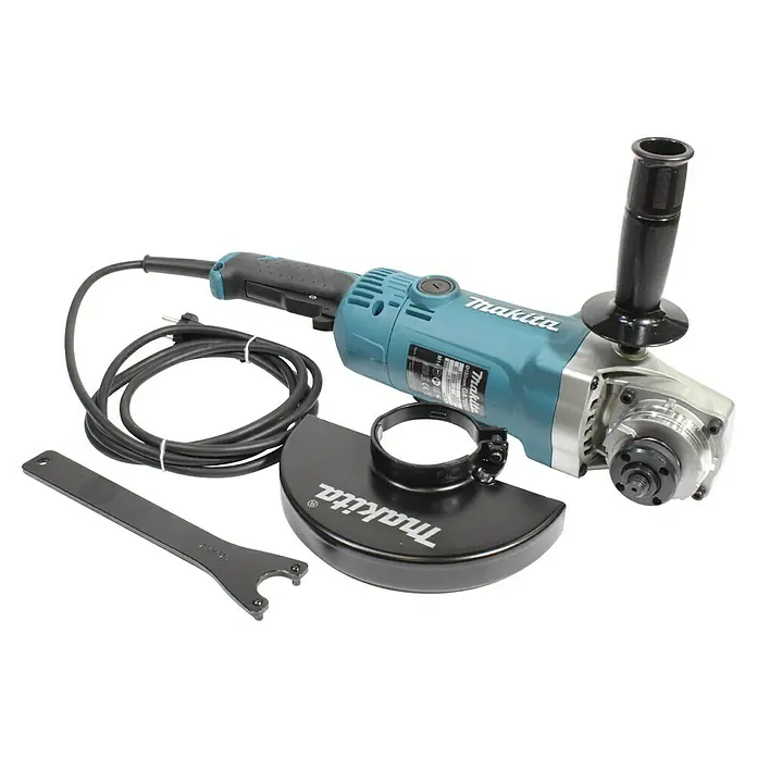 Makita Elektro-Winkelschleifer GA7050R - 2.000 W, Durchmesser Scheibe: 180 mm, Leerlaufdrehzahl: 8.500 U/min - Makita Winkelschleifer mit Zubehör: Ein leistungsstarkes Werkzeug für Schleifarbeiten mit Kabel, Schutzhaube und Schlüssel.