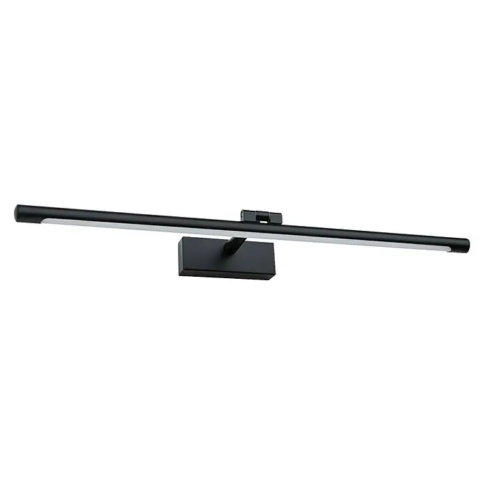 Paulmann LED-Bilderleuchte Mingo - 14 W, L x B x H: 17,5 x 61,5 x 5 cm, Schwarz, Warmweiß - Nahaufnahme einer schwarzen Bildschirmleuchte mit Befestigungsclip, ideal für die Beleuchtung von Arbeitsbereichen.