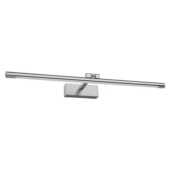 Paulmann LED-Bilderleuchte Mingo - 14 W, L x B x H: 17,5 x 61,5 x 5 cm, Alu gebürstet, Warmweiß - Diese Aufnahme zeigt eine moderne, silberne LED-Wandleuchte, ideal für Badezimmer oder Galerien, die eine gleichmäßige und helle Beleuchtung bietet.