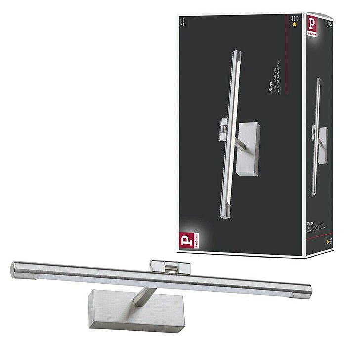 Paulmann Aplique LED para cuadros Mingo (11 W, L x An x Al: 17,5 x 41,5 x 5 cm, Aluminio Cepillado, Blanco cálido) | BAUHAUS
