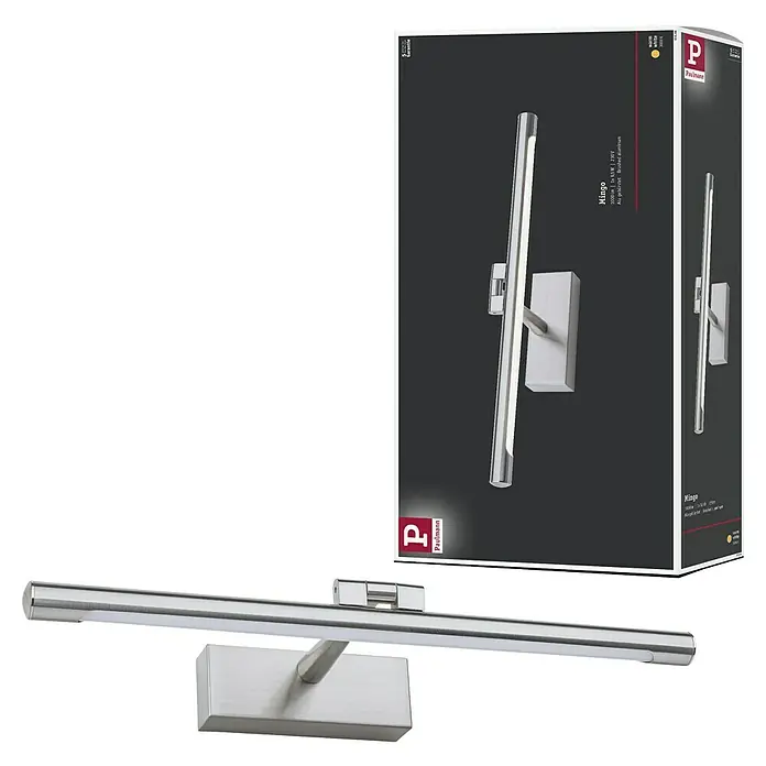 Paulmann LED-Bilderleuchte Mingo - 11 W, L x B x H: 17,5 x 41,5 x 5 cm, Alu gebürstet, Warmweiß - Produktbild der Paulmann Mingo Wandleuchte, eine elegante Beleuchtungslösung aus Aluminium, die modernes Design und Funktionalität vereint.
