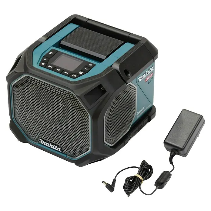 Makita Bluetooth-Lautsprecher MR014GZ - 40 V, Ohne Akku - Makita Baustellenradio mit Netzteil. Das robuste Radio bietet Bluetooth, USB-Anschluss und ist ideal für den Einsatz auf Baustellen.