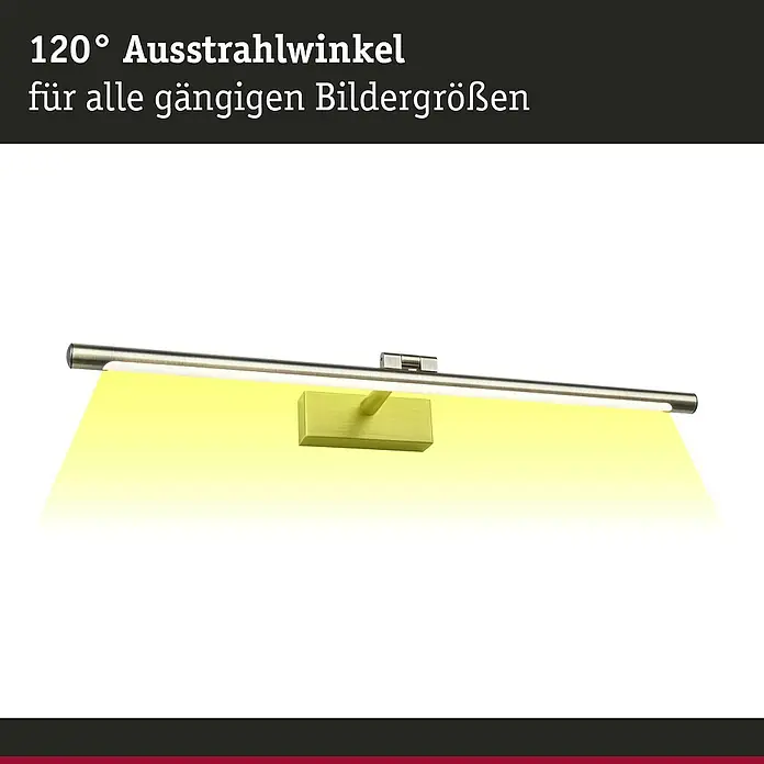 Paulmann LED-Bilderleuchte Mingo - 14 W, L x B x H: 17,5 x 61,5 x 5 cm, Altmessing, Warmweiß - Bildbeleuchtung mit 120° Ausstrahlwinkel, passend für alle gängigen Bildgrößen. Die LED-Leuchte sorgt für eine gleichmäßige Ausleuchtung Ihrer Kunstwerke.