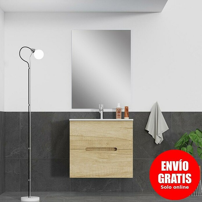 Mueble de lavabo India (38 x 70 x 55 cm, Natural)