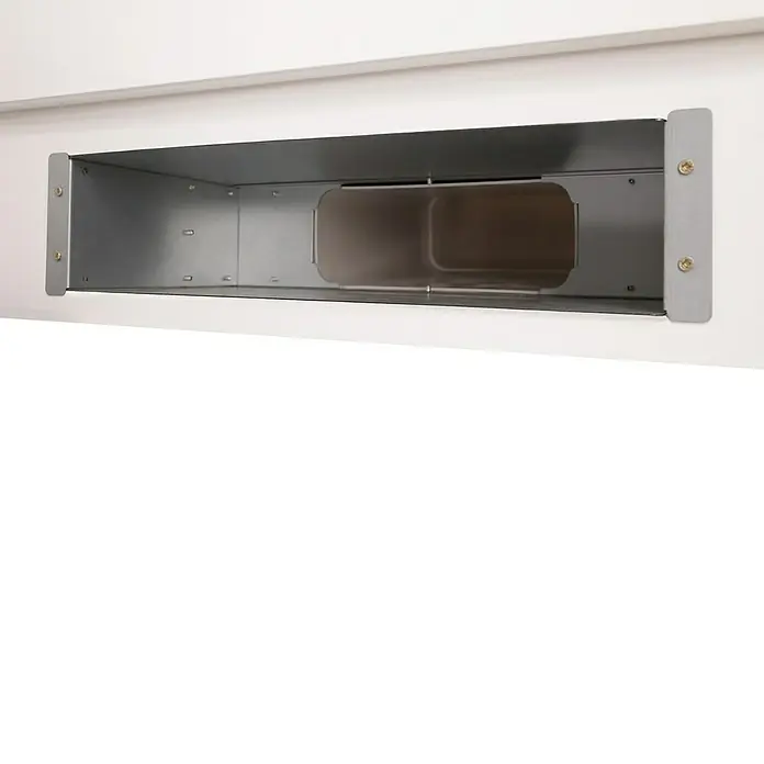 Respekta Abluftschacht - L x B x H: 60 x 22,5 x 85 cm, Weiß/Silber - Aufnahme für eine Spenderschublade aus Metall mit einer transparenten Box. Perfekt zur einfachen Entnahme und Aufbewahrung von Gegenständen.