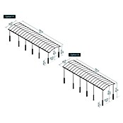 Palram Carport (L x B: 1.290 x 359 cm, Einfahrtshöhe: 329 cm)