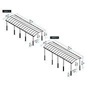 Palram Carport (L x B: 1.077 x 359 cm, Einfahrtshöhe: 329 cm)
