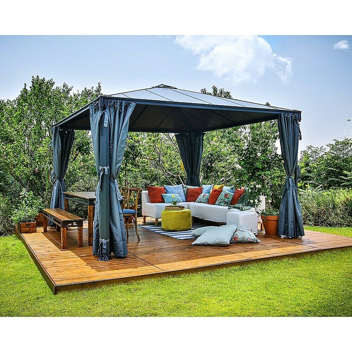 Palram Pavillon Palermo 3600 (3,6 x 3,6 x 2,95 m, Anthrazit)