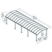 Palram Carport (L x B: 1.077 x 359 cm, Einfahrtshöhe: 219 cm)