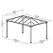 Palram Pavillon Martinique 4300 (L x B: 430 x 295 cm, Bronze)