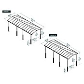 Palram Carport (L x B: 863 x 359 cm, Einfahrtshöhe: 329 cm)