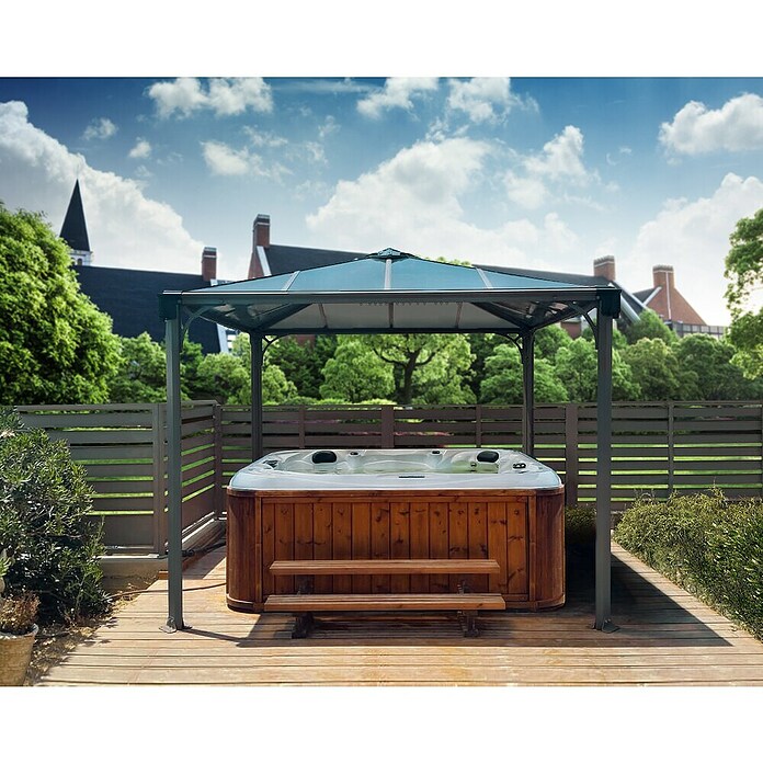 Palram Pavillon Palermo 3000 (2,95 x 2,95 x 2,98 m, Anthrazit)